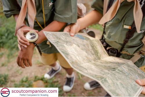 orienting compass and map in compass navigation guide